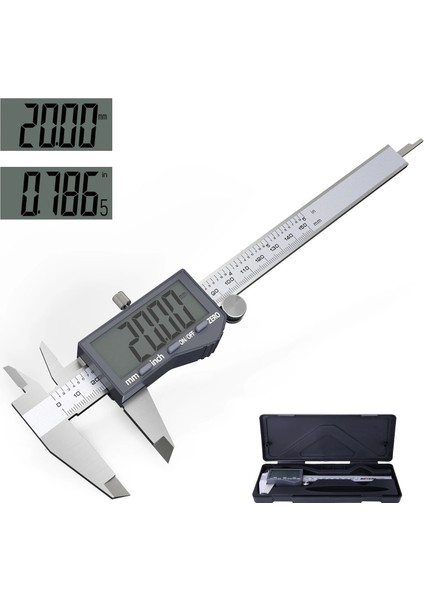 Gümüş Meterk Elektrik Mikrometre Kaliperleri Paslanmaz Çelik Dijital Kumpas 6 "150MM Ölçüm Cihazı Aracı Doğruluğu 0.01MM (Yurt Dışından) fiyatları