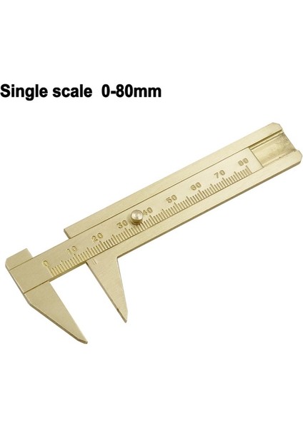 0-80MM Tek Ölçme Aracı 0 ~ 80MM Mini Katı Pirinç Slayt Cetvel Tek ve Çift Ölçekli Sürmeli Altın Kumpas Taşınabilir Araç (Yurt Dışından)
