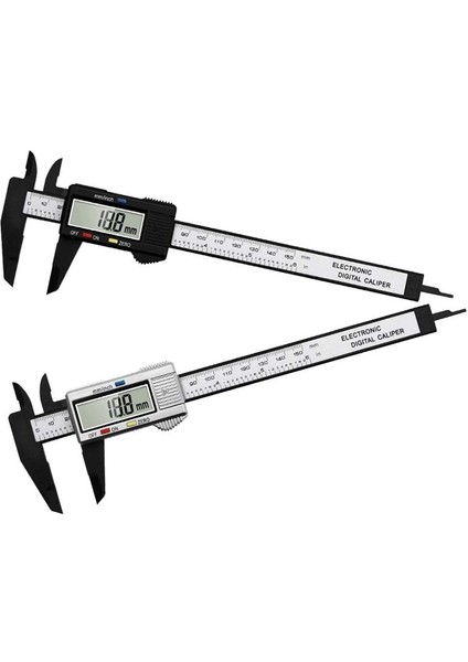 Siyah 150MM Elektronik Dijital Kumpas Karbon Fiber Kadran Sürmeli Kumpas Ölçer Mikrometre Ölçme Aracı Dijital Cetvel Plastik Kumpas (Yurt Dışından)