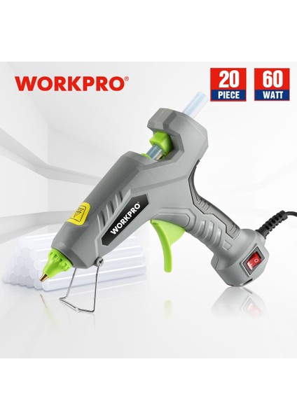 W099033A 60W, Ab Workkro 60W Sıcak Tutkal Tabancası Hızlı Ön Isıtma Isı Aracı ile 20PC Tutkal Çubuğu 10CM Ev Dıy Ev Aletleri El Sanatları Araçları (Yurt Dışından) fırsatları