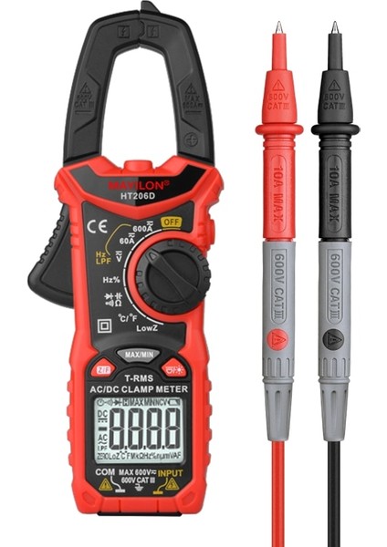 HT206A Mayilon HT206A HT206B HT206D 600A Ac/dc Gerilim Akımını Ölçmek Için Dijital Pens Metre Ncv Sıcaklık Voltmetre Multimetre (Yurt Dışından) fiyatları
