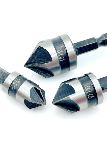 1 Adet 16MM Altıgen 1 Adet 82 Derece Pah Matkap Ucu Seti 12/16/19MM 5 Flüt Ağaç Işleme Matkap Ucu Kesici Havşa Matkap Ucu Seti Metal Delme (Yurt Dışından)