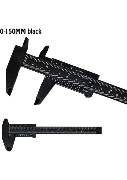 0-150 mm Siyah 150MM 6 Inç Mini Plastik Sürgülü Sürmeli Kumpas Dıy Ölçü Aracı Cetvel Sürgülü Kaliper Kalınlık Ölçer (Yurt Dışından)