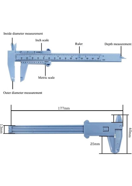 0-150 mm Siyah 150MM 6 Inç Mini Plastik Sürgülü Sürmeli Kumpas Dıy Ölçü Aracı Cetvel Sürgülü Kaliper Kalınlık Ölçer (Yurt Dışından) indirimleri
