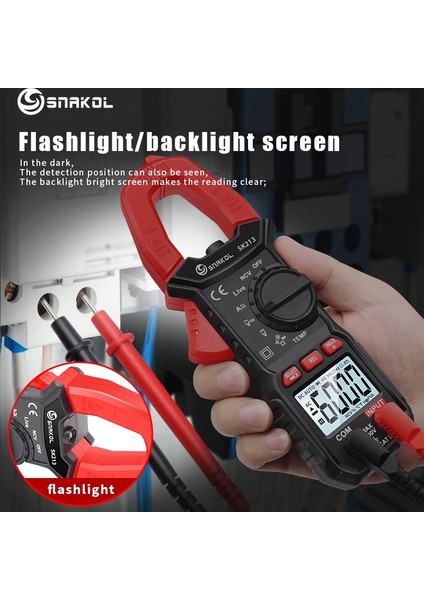 SK213 Snakol Dijital Pens Metre 600A Akım True Rms Akıllı Pense Ampermetre Otomatik Rang 6000 Multimetre Dc Ac Gerilim Hz Ohm Ncv Test Cihazı (Yurt Dışından) indirimleri