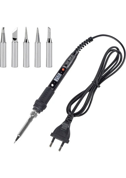 Kırmızı 80W 220V, Ab Jcd Havya Kiti 80W Ayarlanabilir Sıcaklık 220V 110V Lehim Kaynak Aletleri Seramik Isıtıcı Lehimleme Uçları Lehim Sökme Pompası (Yurt Dışından)