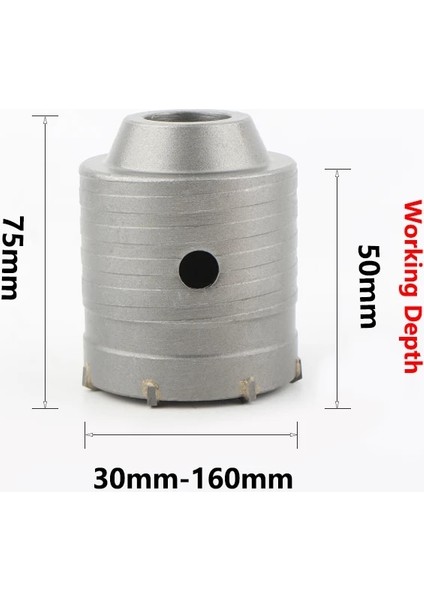 Sds Plus 200MM Sds Plus Duvar Delik Testere Matkap Ucu Seti 30MM-160MM Beton Delik Testere Çimento Taş Tuğla Duvar Klima Tüp Delik Açıcı Aletler (Yurt Dışından)