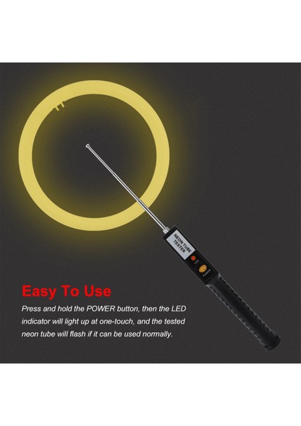 Siyah TS-990 Taşınabilir Neon Test Cihazı El Neon Tüp Test Cihazı Lamba Floresan LED Test Cihazı Neon Ampul Onarım Aracı (Yurt Dışından)
