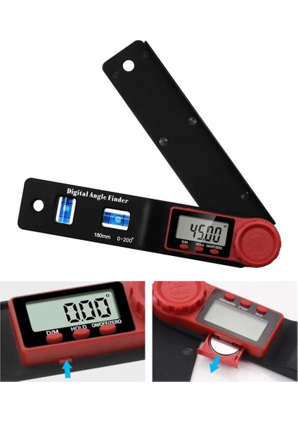 Mavi Kabarcık 0-200/300MM Karbon Fiber Dijital Açı Cetvel Ölçme Aracı Inklinometre Elektron Gonyometresi 4in1 Iletki Açı Bulucu Ölçer (Yurt Dışından) fiyatları