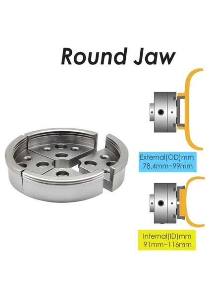 E. Yuvarlak Çene Tasp 4 "100MM Ahşap Torna Kaydırma Aynası 4 Çeneli Adım/yuvarlak/pim/düz Çene Kendinden Merkezleme Ağaç Işleme Tezgahları Aksesuarları (Yurt Dışından)