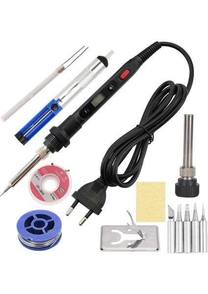 Siyah Set-3 220V Eu Fiş Ayarlanabilir Sıcaklık Anahtarlı Elektrikli Havya 80W Dijital Ekran 220V Kaynak Aleti Lehim Sökme Pompası Tamir Aletleri (Yurt Dışından) fiyatları