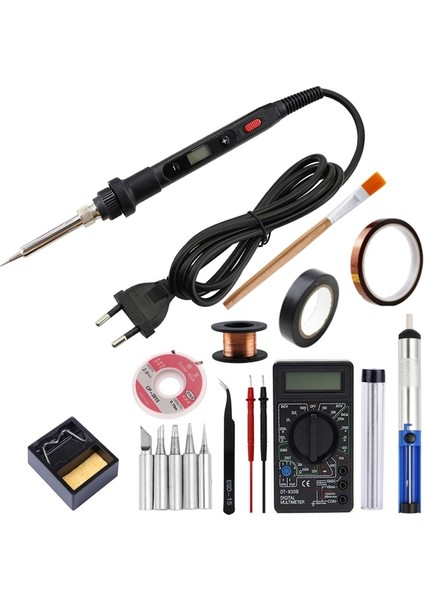 Siyah Set-2 110V Us Plug Havya Kiti 80W Ayarlanabilir Sıcaklık Elektrikli Havya Sökme Pompası Elektronik Için Kaynak Onarım Aracı (Yurt Dışından)
