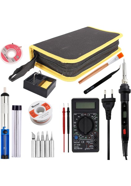 Siyah Set-2 110V Us Plug Havya Kiti 80W Ayarlanabilir Sıcaklık Elektrikli Havya Sökme Pompası Elektronik Için Kaynak Onarım Aracı (Yurt Dışından)