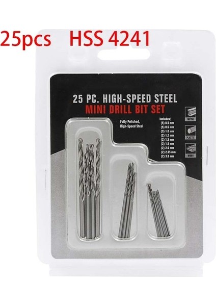 25 Adet 4241 1 Takım Titanyum Kaplamalı Hss Yüksek Hız Çelik Matkap Ucu Seti Aracı M35 El Büküm Matkap Takı Sondaj Oyucu Chuck Kelepçe (Yurt Dışından)