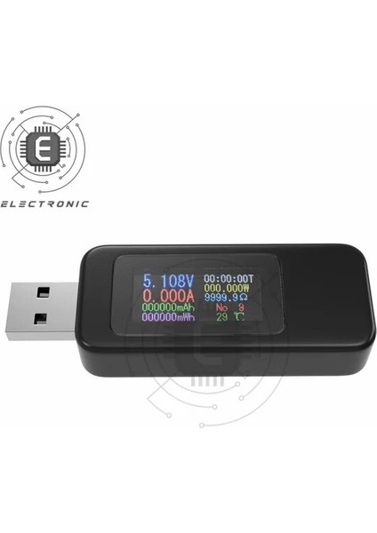 Siyah USB Akım Gerilim Test Cihazı Dijital Dc Voltmetre Metre Güç Bankası Şarj Göstergesi LCD Ekran 4-30 V (Yurt Dışından)