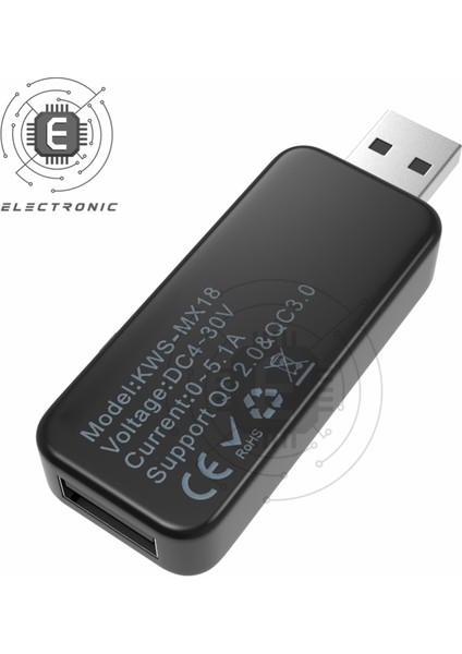 Siyah USB Akım Gerilim Test Cihazı Dijital Dc Voltmetre Metre Güç Bankası Şarj Göstergesi LCD Ekran 4-30 V (Yurt Dışından) modelleri