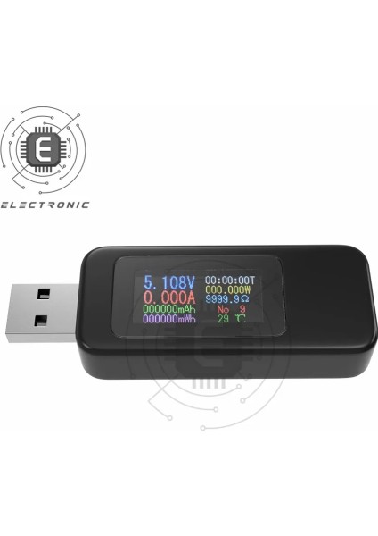 Siyah USB Akım Gerilim Test Cihazı Dijital Dc Voltmetre Metre Güç Bankası Şarj Göstergesi LCD Ekran 4-30 V (Yurt Dışından) fırsatları