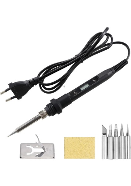 Beyaz Set-1 220V Ab Tak Elektrikli Havya 80W Sıcaklık Ayarlı LCD Kaynak Tamir Aletleri 220V Havya Kafası/teneke Tel Alet Aksesuarları (Yurt Dışından) fırsatları