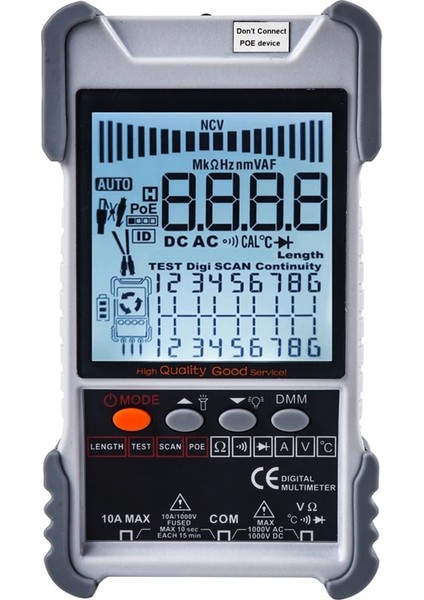 10A Evrensel Prob ET616/ET618/ET612/ET613 Ağ Kablosu Test Cihazı LCD Ekran Analog Dijital Arama Poe Gerilim Eşleştirme Kablo Haritası Net Lan Multimetre (Yurt Dışından)