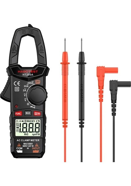 HT200A 2000 Sayım Ampermetre Ac Akım HT200A/B Voltmetre Araba Amp Hz Kapasite Ncv Ohm Süreklilik Frekansı Arka Işık Elektrikçi Araçları (Yurt Dışından)