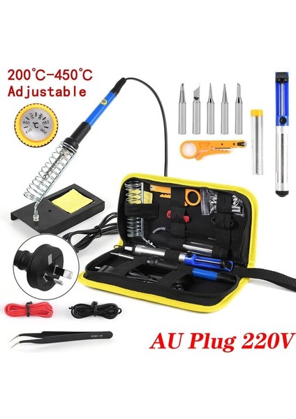 806 Takım (Au 220V) 220V 110V Kaynak Lehim Rework Istasyonu 60W Havya Kiti Ayarlanabilir Sıcaklık Lehim Isı Kalem Tamir Araçları (Yurt Dışından)