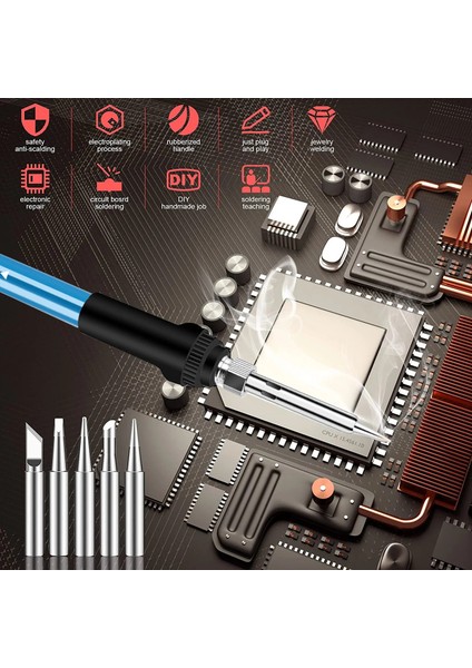 806 Takım (Au 220V) 220V 110V Kaynak Lehim Rework Istasyonu 60W Havya Kiti Ayarlanabilir Sıcaklık Lehim Isı Kalem Tamir Araçları (Yurt Dışından) fırsatları