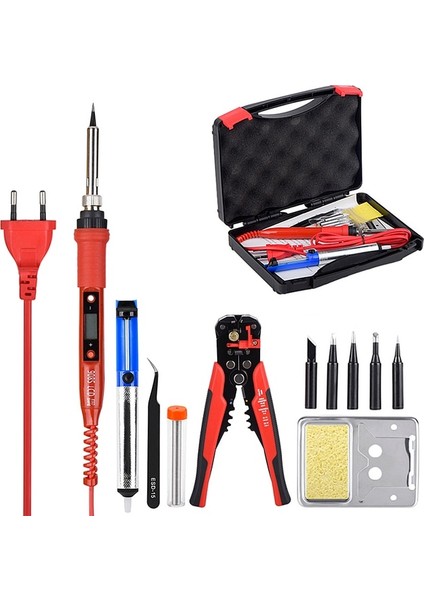 Mor 80W 220V, Ab Jcd Havya Kiti Tel Stripper ile 220V 80W LCD Lehim Kaynak Aletleri Seramik Isıtıcı Çok Fonksiyonlu Tel Kesiciler Pense (Yurt Dışından)