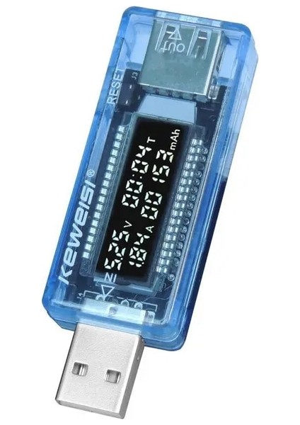 Mavi 3 In 1 USB Test Cihazı Akım Gerilim Göstergesi Elektrik Ampermetre Güç Ölçer Şarj Dc Dijital Multimetre Voltmetre Wattmetre (Yurt Dışından)