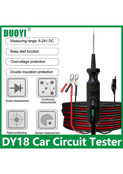 Duoyı DY18 Araba Devre Test Cihazı Güç Probu Otomotiv Teşhis Aracı 12V 24V Elektrik Akımı Parça Kısa Devre Bulma (Yurt Dışından)