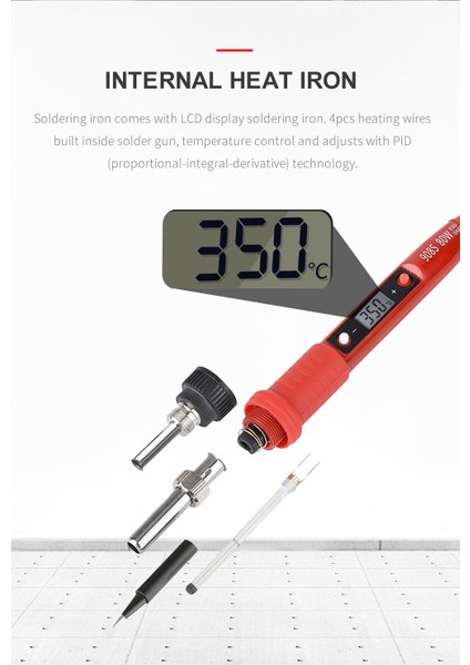 908S KIT12 80W 110V, Abd Jcd Elektrikli Havya Seti Ayarlanabilir Sıcaklık LCD Dijital Ekran 80W 220V 110V Multimetre Kaynak Lehim Araçları ile (Yurt Dışından)