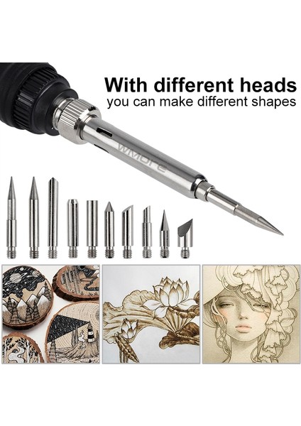 908S-33 80W 220V, Ab Jcd 44 Adet Elektrikli Havya Ahşap Yakma Kiti Lehimleme Ağaç Yakma Kabartma Oyma Pyrography Kalem Seti Lehimleme Ipuçları (Yurt Dışından)
