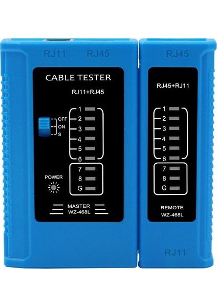 Gök Mavisi RJ45 RJ11 Profesyonel Ağ Kablosu Test Cihazı Lan Kablo Test Cihazı Telefon Hattı Denetleyicisi Ağ Onarım Aracı LED Göstergesi ile (Yurt Dışından)