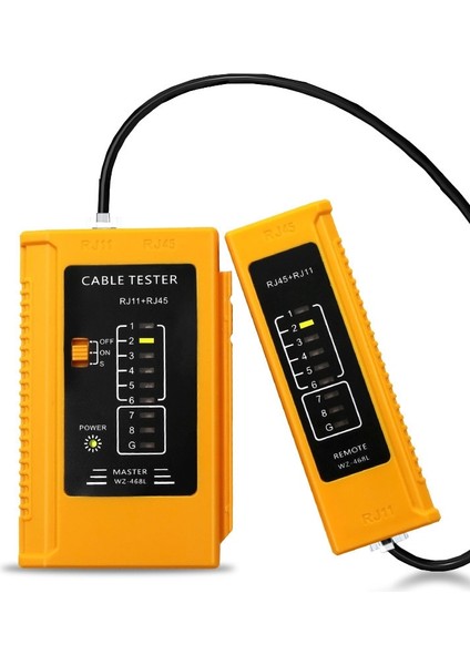 Gök Mavisi RJ45 RJ11 Profesyonel Ağ Kablosu Test Cihazı Lan Kablo Test Cihazı Telefon Hattı Denetleyicisi Ağ Onarım Aracı LED Göstergesi ile (Yurt Dışından) fırsatları