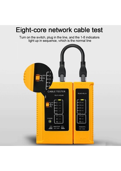 Gök Mavisi RJ45 RJ11 Profesyonel Ağ Kablosu Test Cihazı Lan Kablo Test Cihazı Telefon Hattı Denetleyicisi Ağ Onarım Aracı LED Göstergesi ile (Yurt Dışından) indirimleri