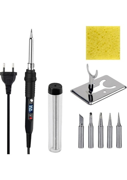 Kırmızı 110V Us Plug Jcd Havya Ayarlanabilir Sıcaklık Elektrikli Demir 80W 110V/220V Dijital Ekran Kaynak Tamir Kurşunsuz Onarım Araçları (Yurt Dışından)