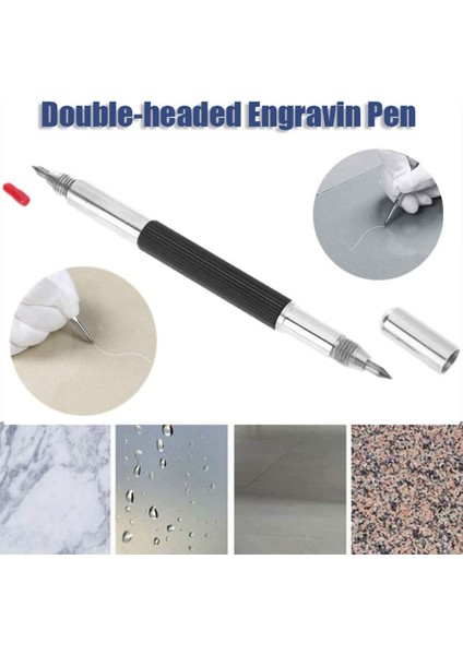 Boğa Noktası Keski Çift Başlı Ipucu Scriber Kalem Elmas Metal Inşaat Markalama Gravür Araçları Cam Oyma Kazıma Işaretleyici El Aracı (Yurt Dışından)