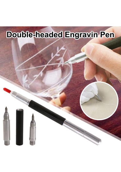 Boğa Noktası Keski Çift Başlı Ipucu Scriber Kalem Elmas Metal Inşaat Markalama Gravür Araçları Cam Oyma Kazıma Işaretleyici El Aracı (Yurt Dışından)