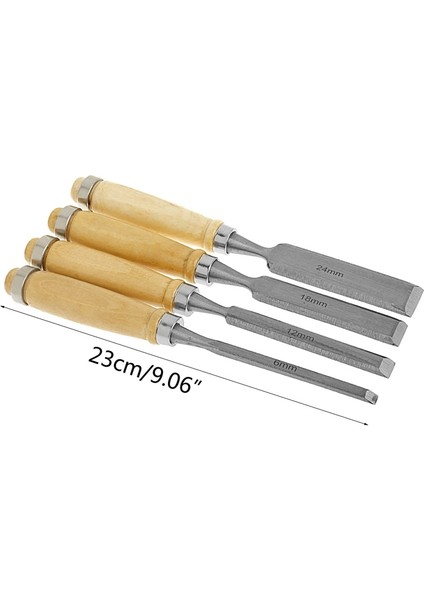 1pc-6mm 4 Adet/takım Ahşap Heykel Düz Keski Dıy Ağaç Işleme El Aracı Ahşap Oyma El Keski Aracı Set (Yurt Dışından)