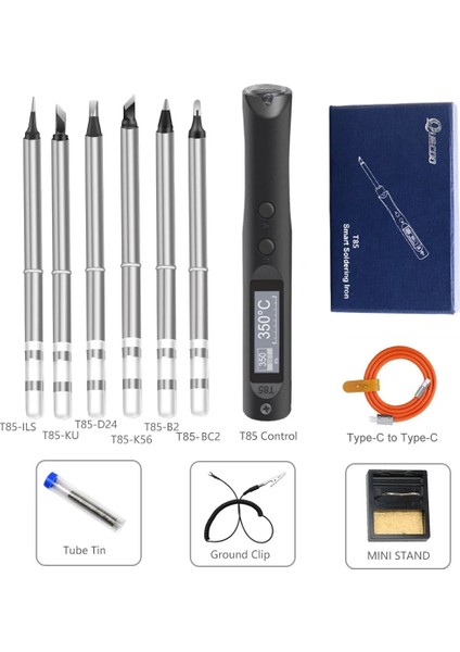 T85-K65 Set Yeni T85 Orijinal Elektrikli Havya Pd 65W Çift Tip-C Lehimleme Çok Fonksiyonlu Havya Taşınabilir Kaynak Istasyonu Kiti (Yurt Dışından) indirimleri