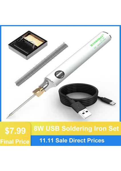 1 Takım Ucu B ile Taşınabilir 5V/8W USB Havya Seti Ayarlanabilir Sıcaklık Seramik Çekirdek Isıtma Ev Kaynak Lehim Tamir Araçları (Yurt Dışından) fiyatları