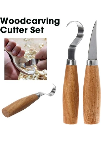 2 Adet Ahşap Oyma Bıçağı Keski Ağaç Işleme Kesici El Aleti Seti Ahşap Oyma Soyma Heykel Kaşık Kancalı (Yurt Dışından) modelleri