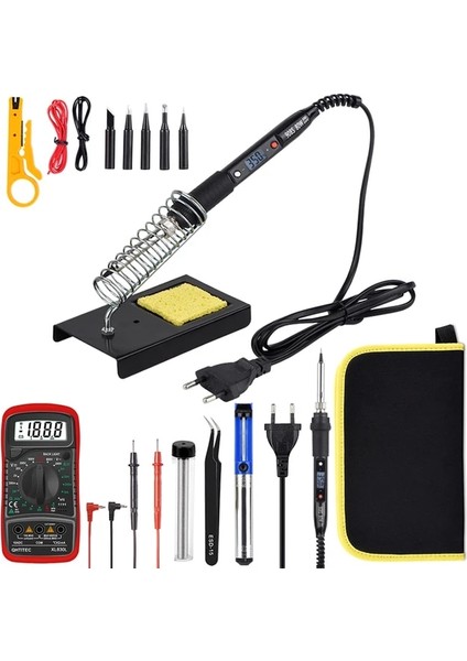 908S Kıt5 80W 110V, Abd Jcd Havya Kiti 80W Ayarlanabilir Sıcaklık 220V 110V LCD Ekran Elektrikli Havya Kaynak Mat Kaynak Onarım Araçları (Yurt Dışından)