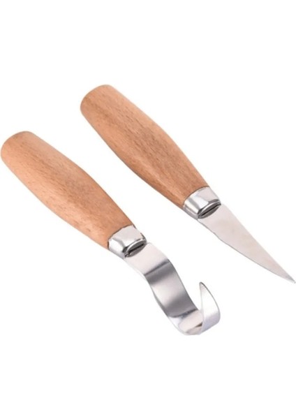2 Adet Ahşap Oyma El Keski Ahşap Oyma El Aletleri Kaşık Ahşap Oyma Bıçağı (Yurt Dışından) modelleri