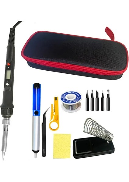 80W Siyah Set4 80W 220V 80W Dijital Elektrikli Havya Seti Set Sıcaklığı Ayarlanabilir 220V 110V Kaynak Aracı Seramik Isıtıcı Lehimleme Ipuçları Rework (Yurt Dışından)