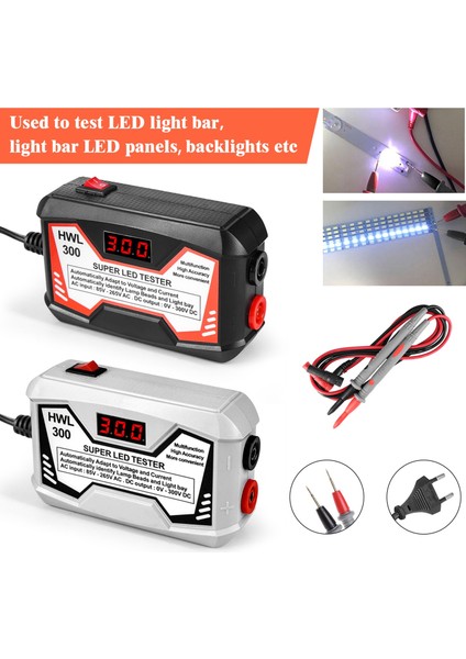 Kırmızı Au Fiş LED Test Cihazı 0-300 V Çıkış LED Arka Işık LCD Tv Bakım Muayene Test Cihazları Çok Amaçlı Lamba Şeritleri Boncuk Test Ölçümü (Yurt Dışından)