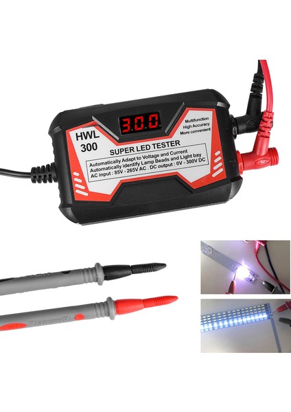 Kırmızı Au Fiş LED Test Cihazı 0-300 V Çıkış LED Arka Işık LCD Tv Bakım Muayene Test Cihazları Çok Amaçlı Lamba Şeritleri Boncuk Test Ölçümü (Yurt Dışından)