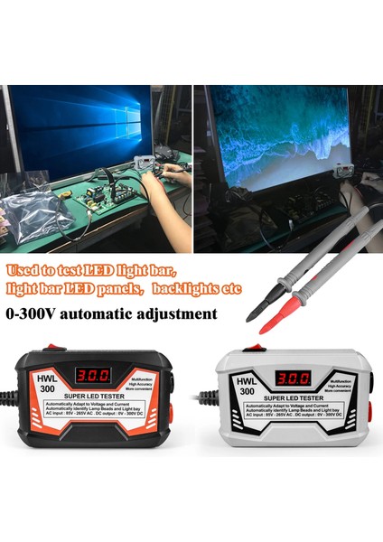 Kırmızı Au Fiş LED Test Cihazı 0-300 V Çıkış LED Arka Işık LCD Tv Bakım Muayene Test Cihazları Çok Amaçlı Lamba Şeritleri Boncuk Test Ölçümü (Yurt Dışından)