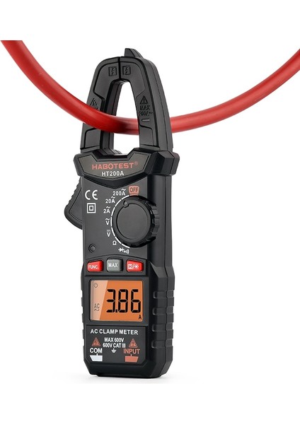 HT200A Temel Akım Pens Metre Profesyonel Dijital Multimetre Habotest Mini Amp Pinza Amperimetriaca Kapasite Transistör Test Cihazı HT200 (Yurt Dışından)