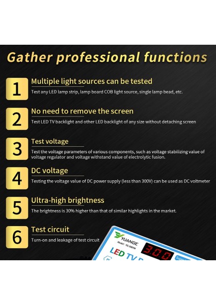 Tip 1 Abd Fişi CA-300V LED Lamba Yuvası Işık Çubuğu Tv Arka Işık Test Cihazı LED Şeritler Boncuk Lamba Kurulu Test Aracı Kapasite Diyot Gerilim Testi (Yurt Dışından) fiyatları