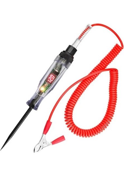 3-70V Yay Teli 3V-70V Araba Kamyon Gerilim Devre Test Cihazı Dijital Ekran Uzun Prob Kalem Ampul Otomobil Teşhis Araçları Oto Tamir 20A (Yurt Dışından)